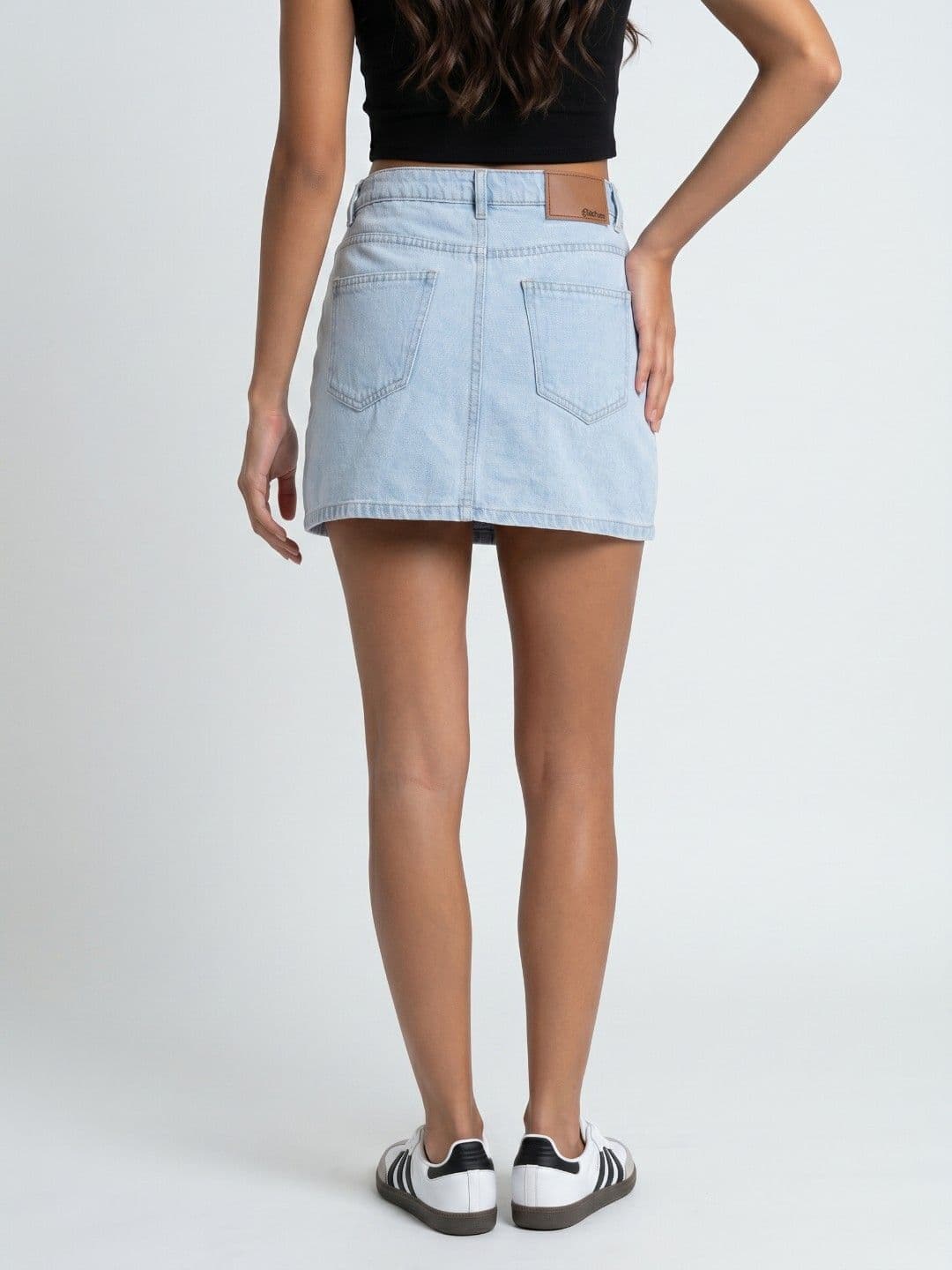 glitchez Women Mini Straight Fit Denim Skirt thumbnail 3