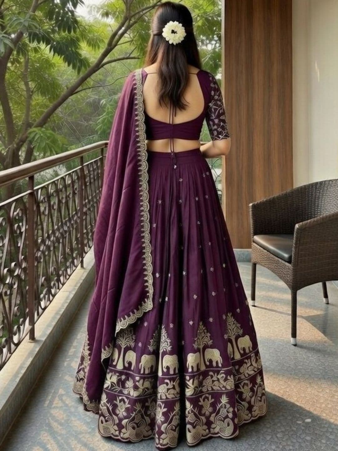 Closin Girls Embroidered Thread Work Ready to Wear Lehenga & Blouse With Dupatta thumbnail 2
