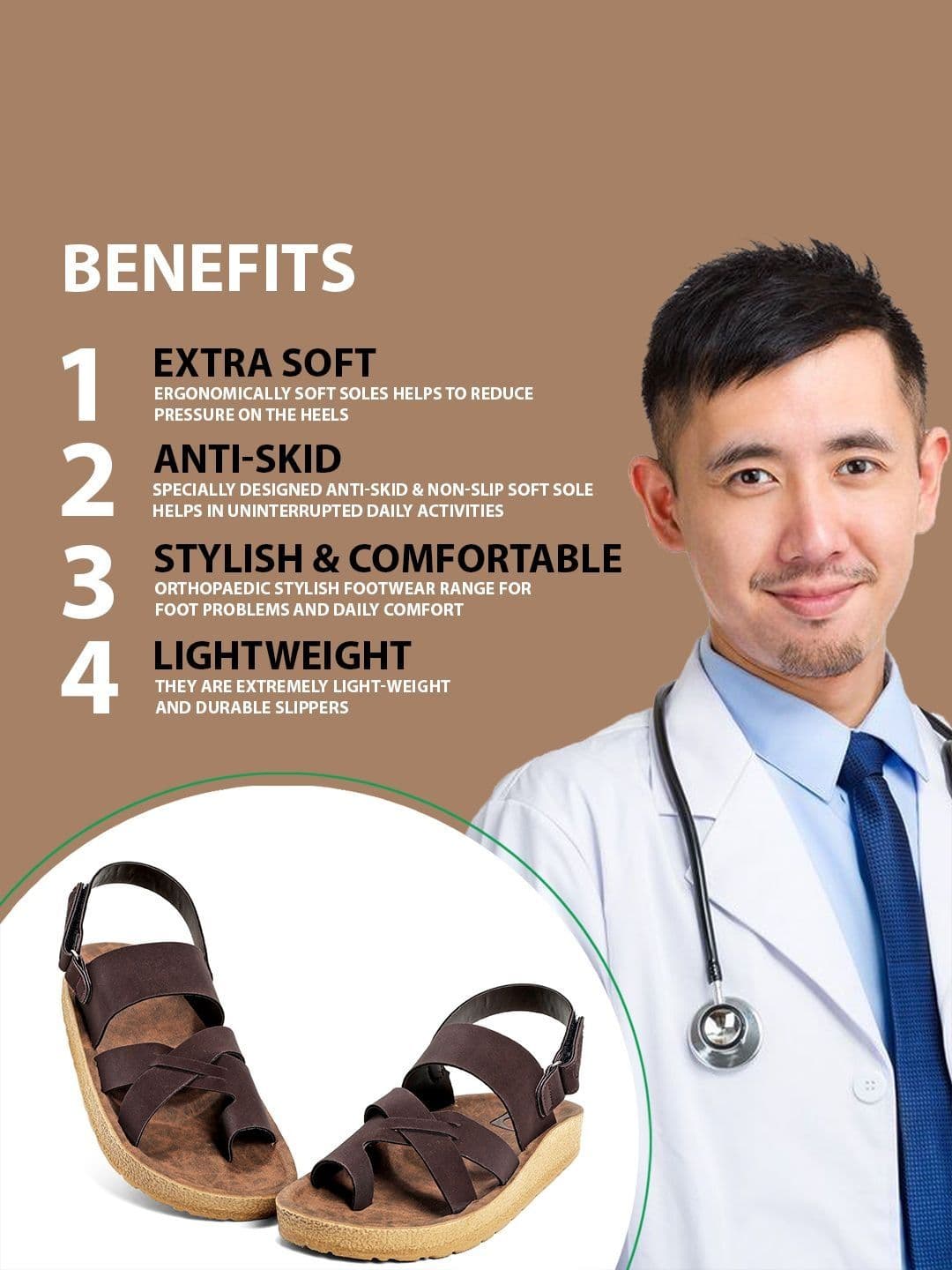 DOCTOR FEEL SOFT Men Thong Flip-Flops thumbnail 7