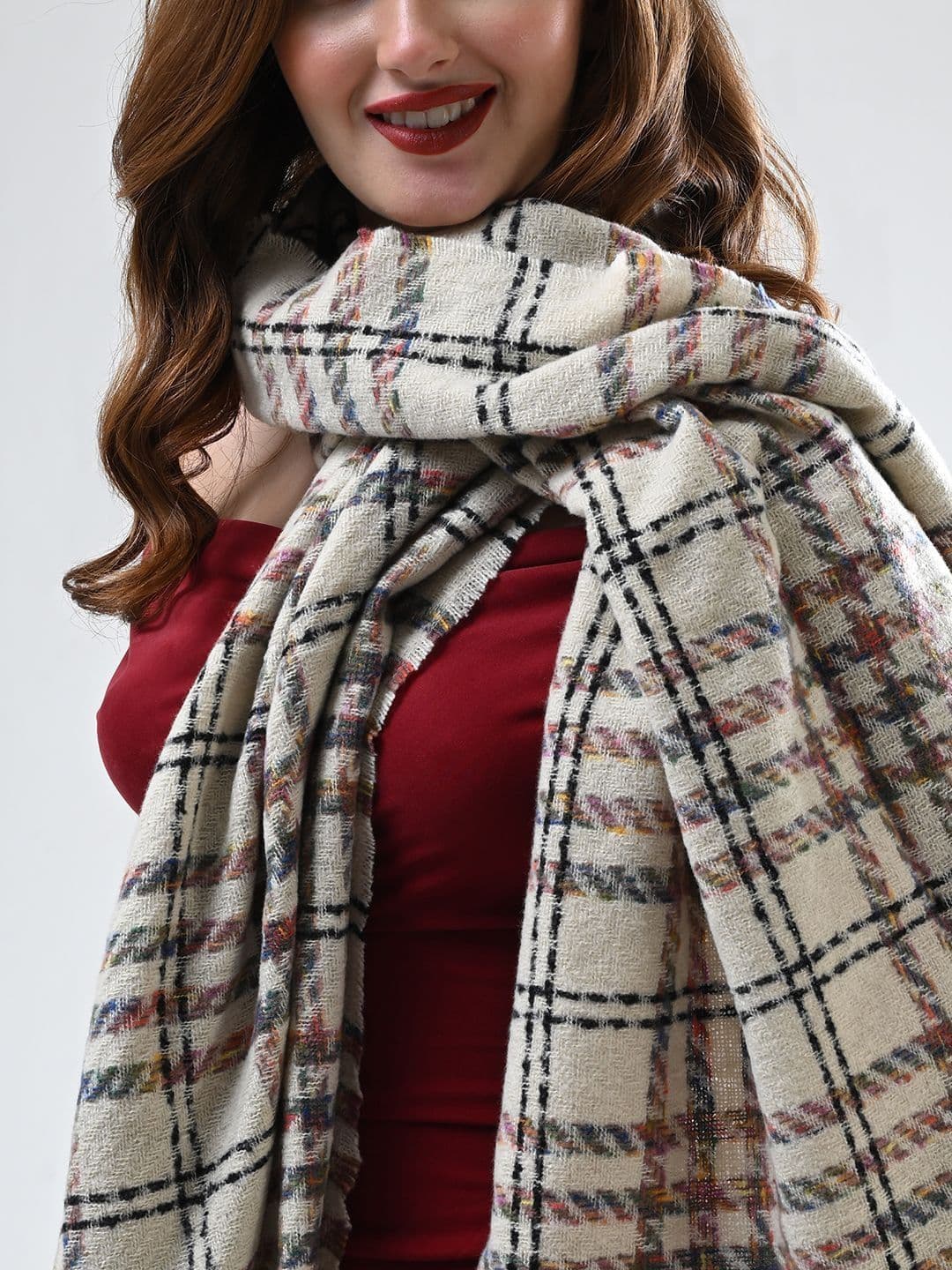 Cazzano Women Striped Embroidered Shawl thumbnail 5