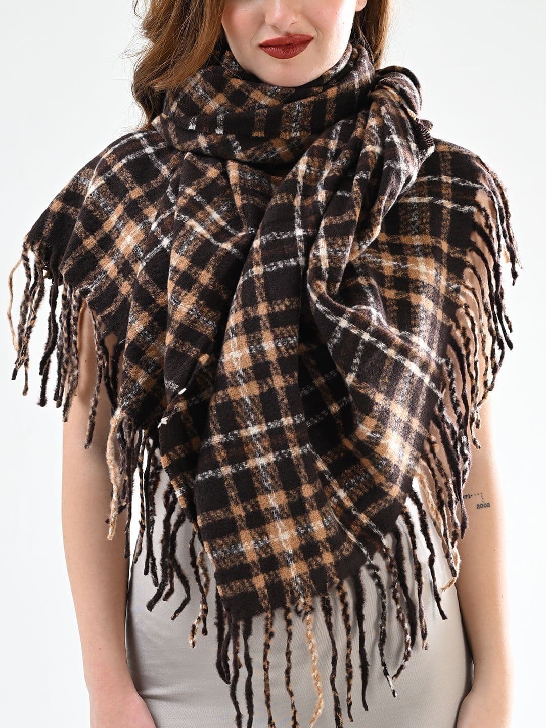 Cazzano Women Checked Printed Shawl thumbnail 2
