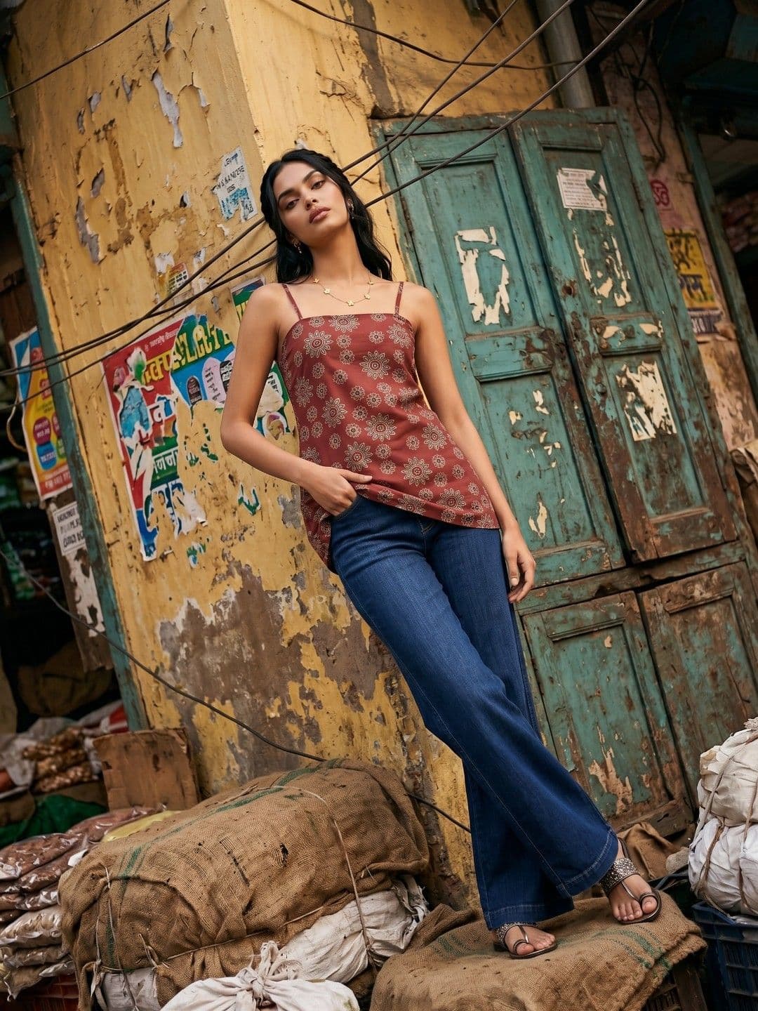 fusion by glitchez Floral Printed Pure Cotton Kurti thumbnail 4