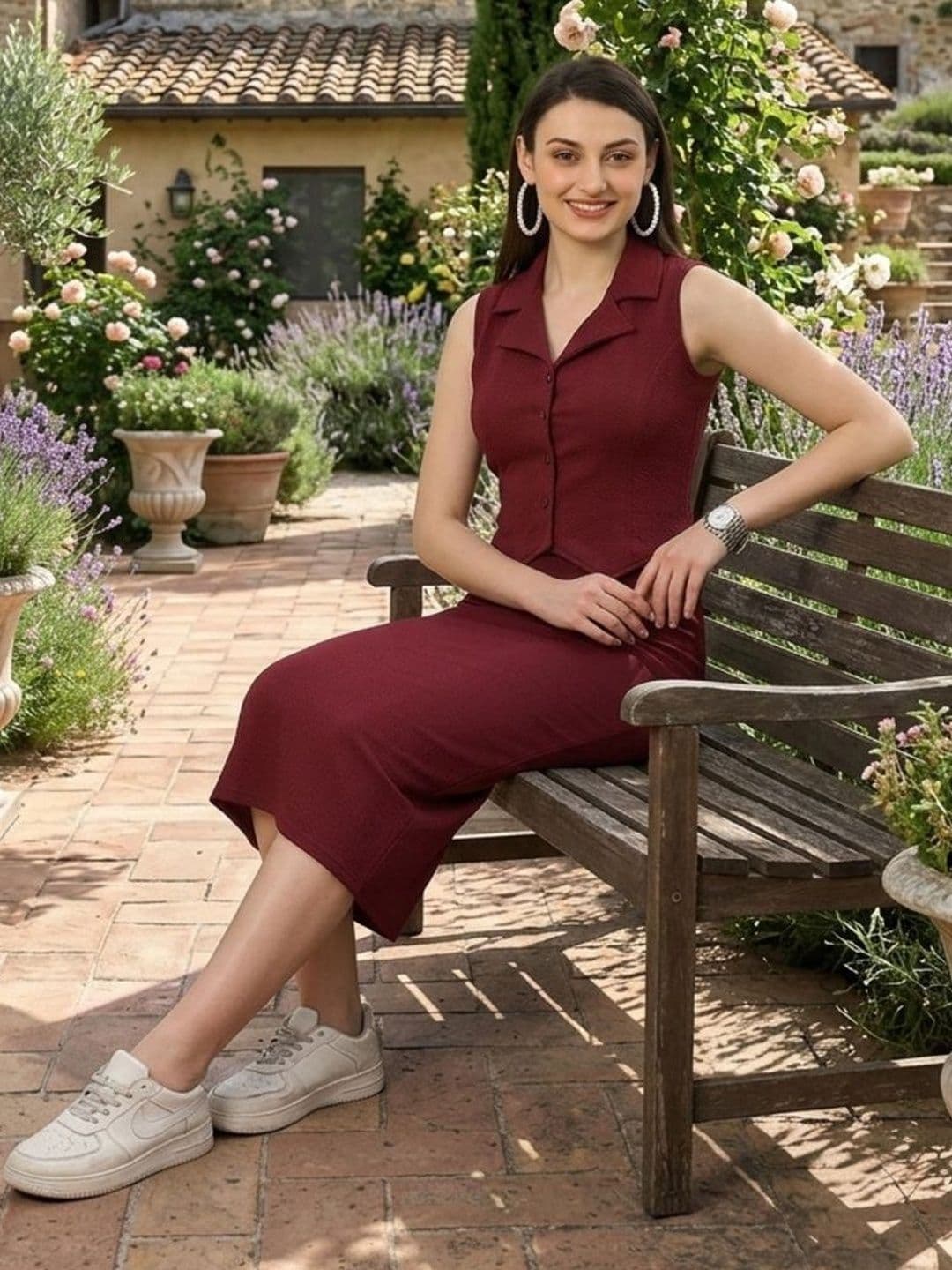 JAKANARY Self Design Vest Top with Skirt thumbnail 3