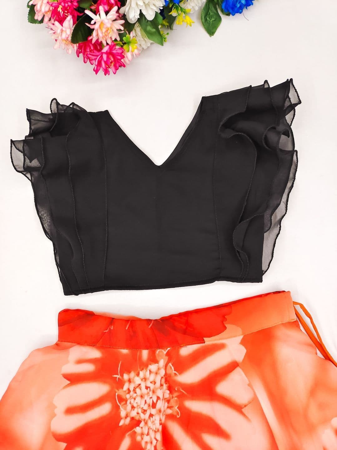 Sangria Girls Printed V-Neck Flared Lehenga Choli thumbnail 3