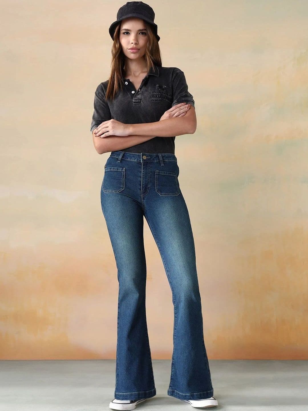 Aadvi Fashion Women Comfort Flared High-Rise Light Fade Acid Wash Stretchable Jeans - view 1