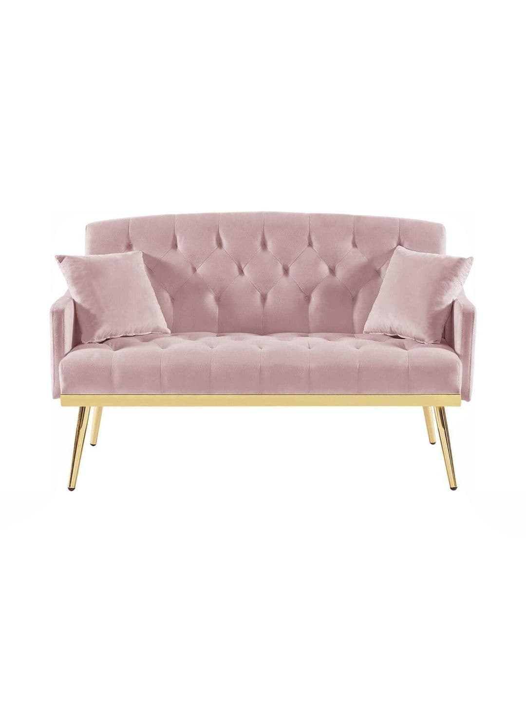 INDIAWOODMART Pink Textured Wooden 2 Seater Sofa thumbnail 6