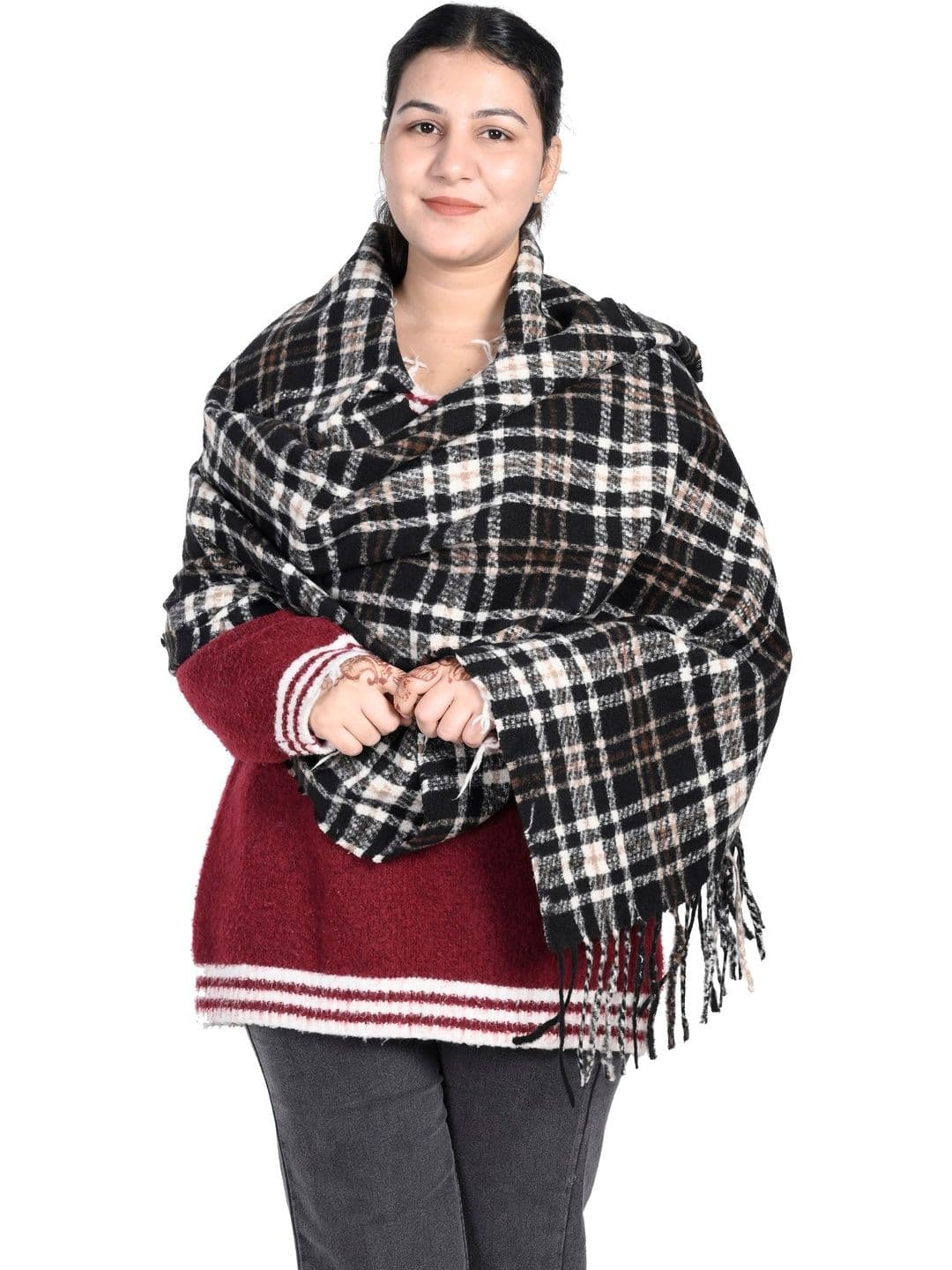 Cazzano Women Striped Woven Design Shawl - view 1