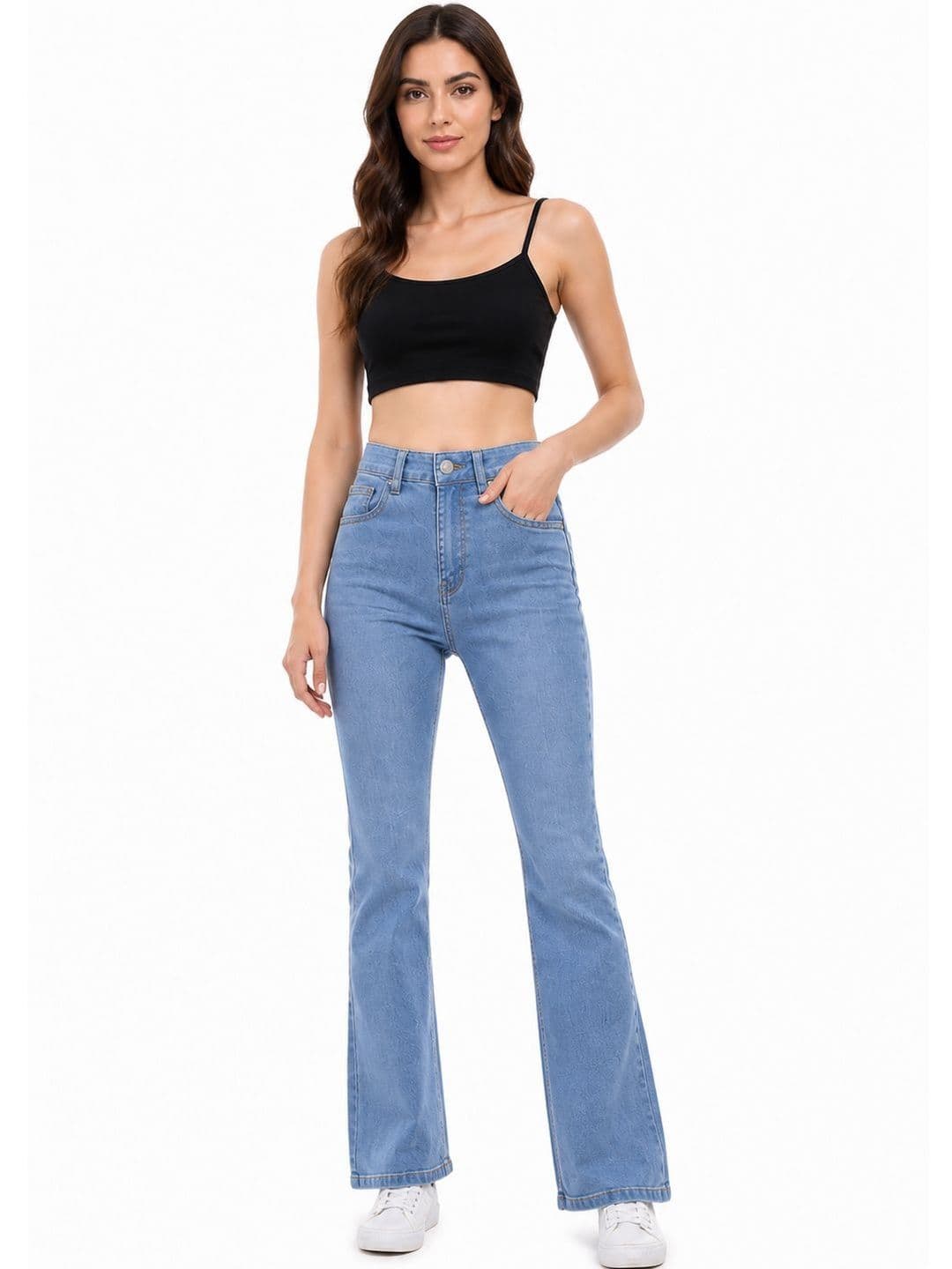 blue poison Women Jean Flared High-Rise Stretchable Jeans thumbnail 4