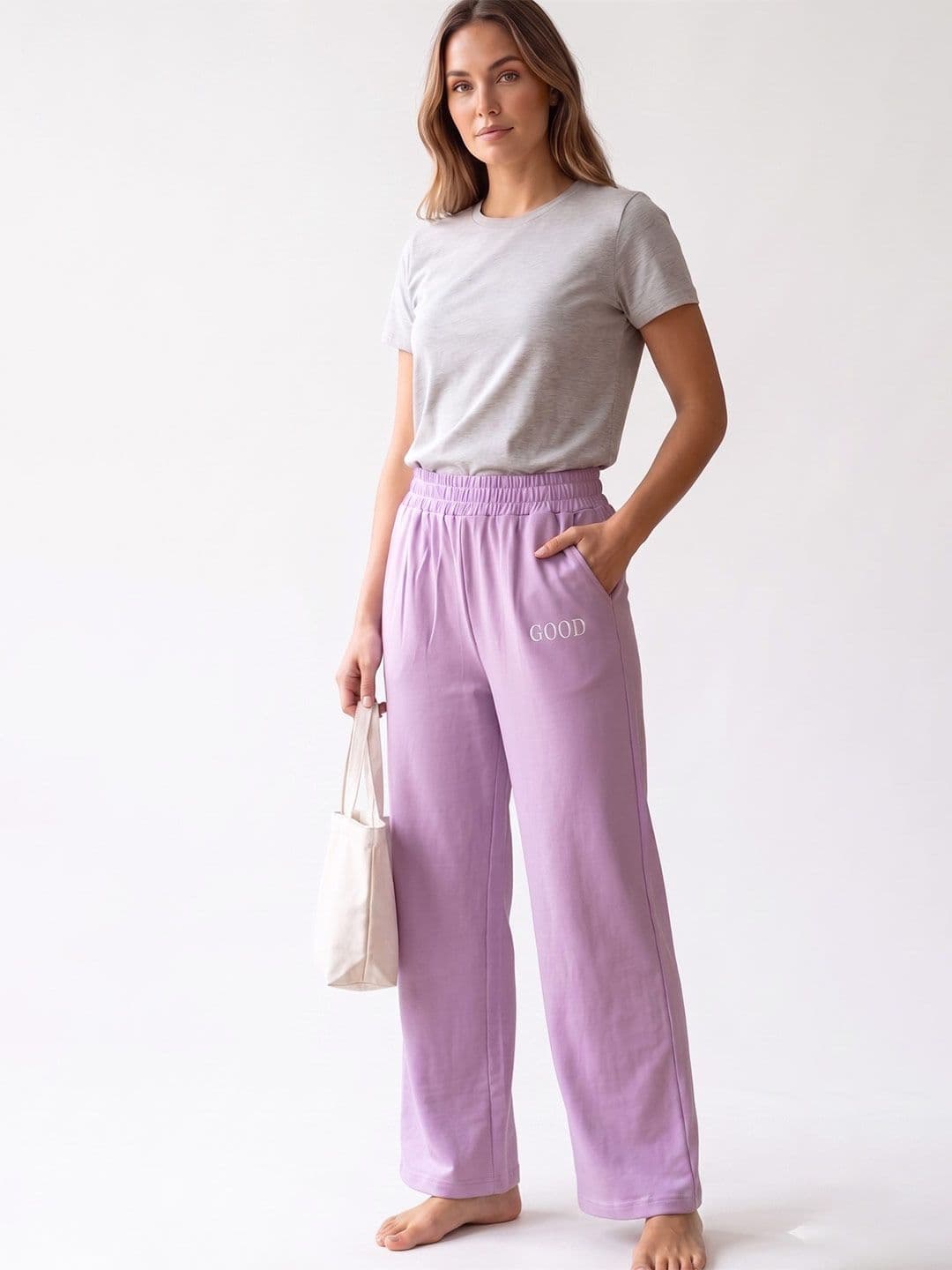 SUGNAA Women Solid Mid Rise Pure Cotton Pyjama thumbnail 4