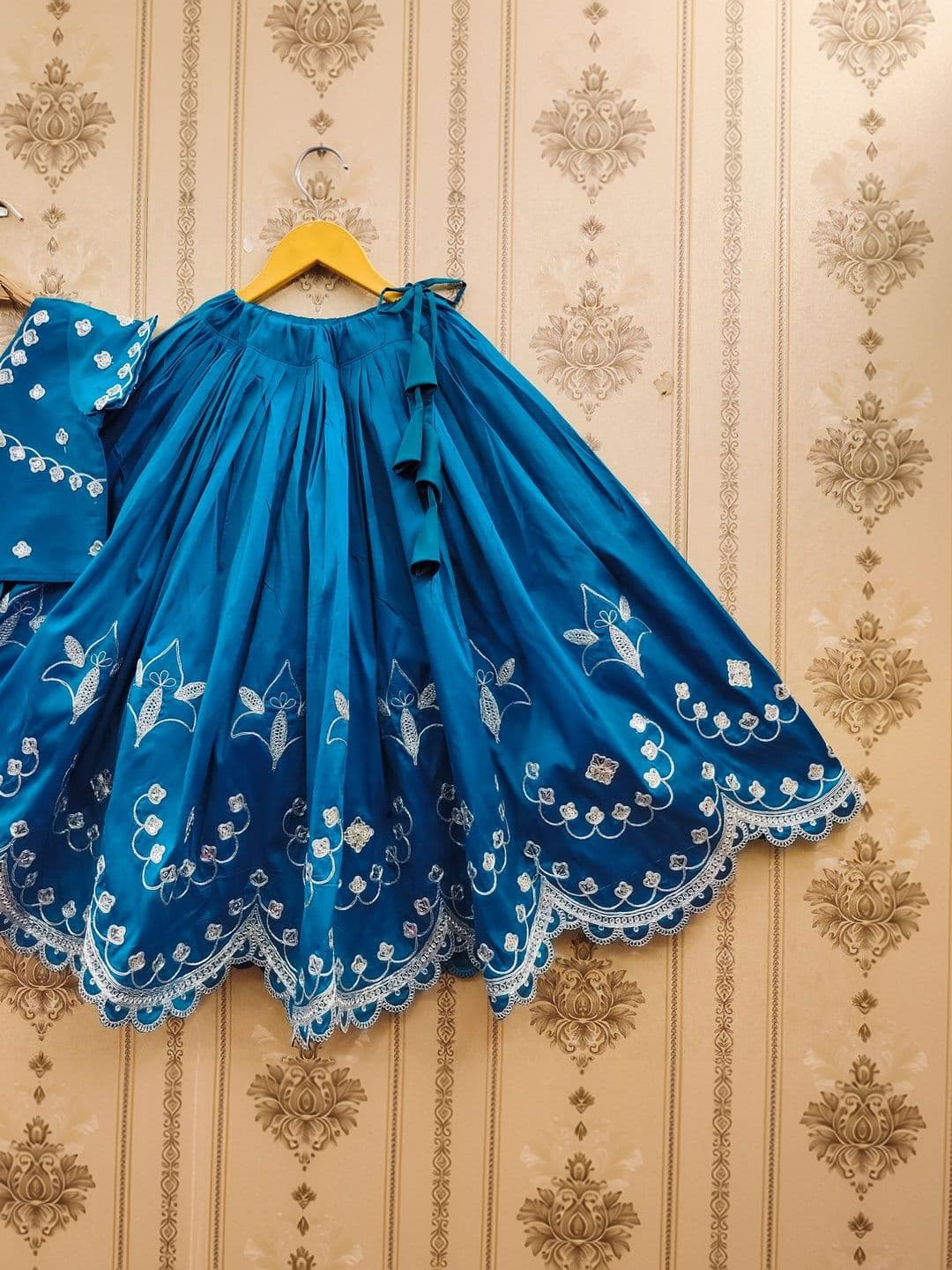 Sangria Girls Embroidered V-Neck Flared Lehenga Choli thumbnail 2