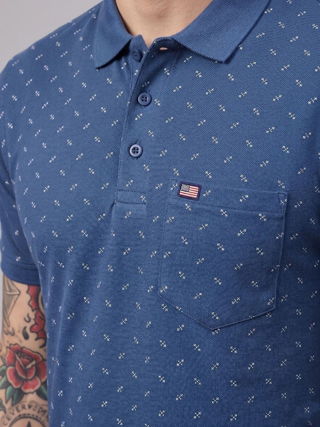 SANDPIPER Men Printed Polo Collar Pockets T-shirt thumbnail 2