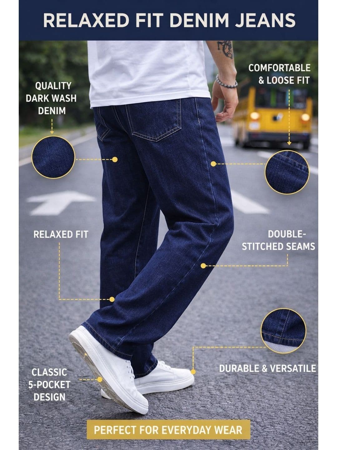 BREXX Men Comfort Straight Fit Mid-Rise Stretchable Jeans thumbnail 6