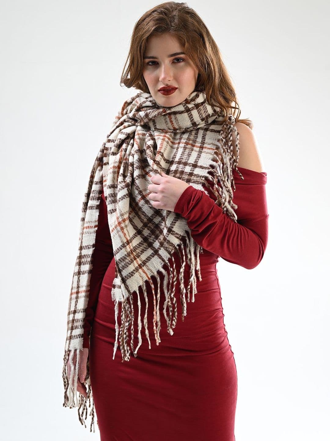Cazzano Women  Checked Printed Shawl thumbnail 2