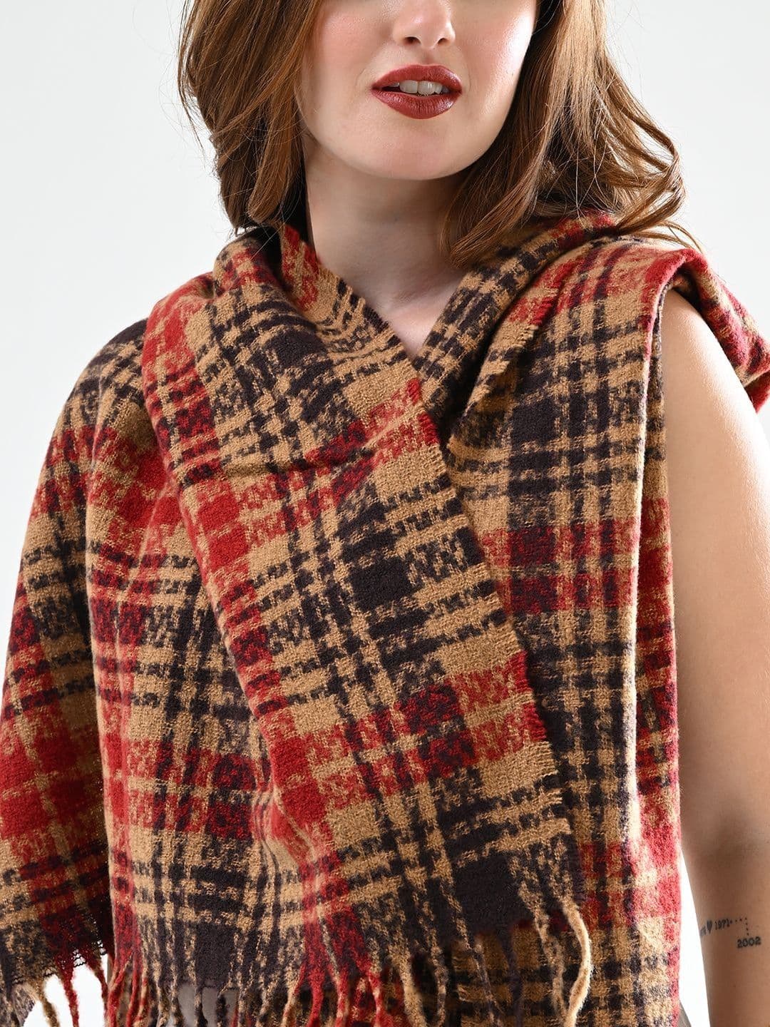 Cazzano Women Striped Printed Shawl thumbnail 2