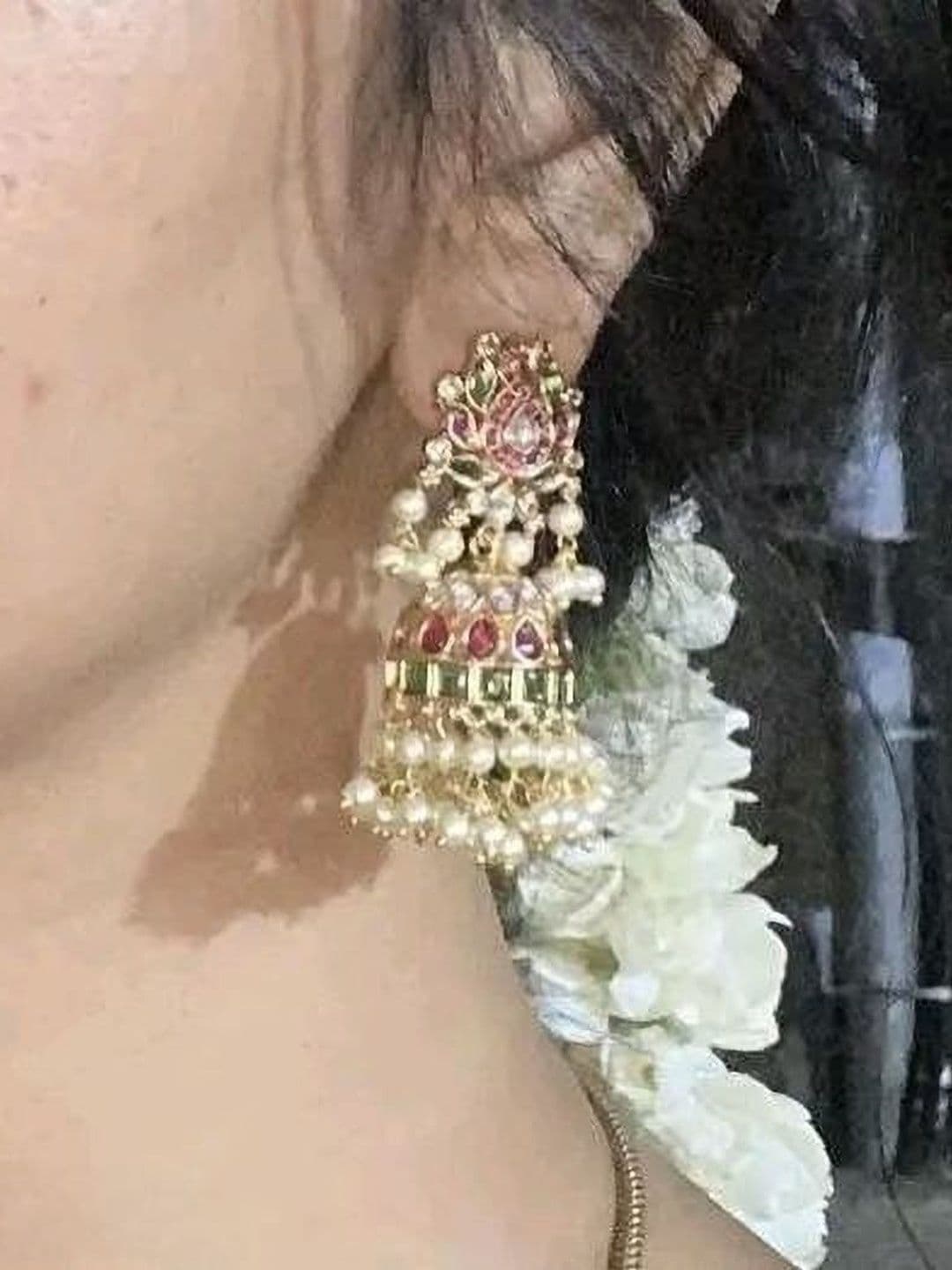 VIPASYA Floral Jhumkas Earrings thumbnail 2