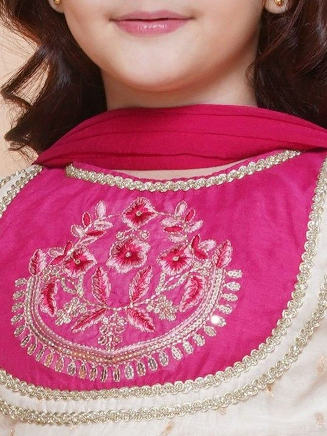 RJ ONLINE Girls Floral Woven Design Ready to Wear Lehenga & Blouse With Dupatta thumbnail 3