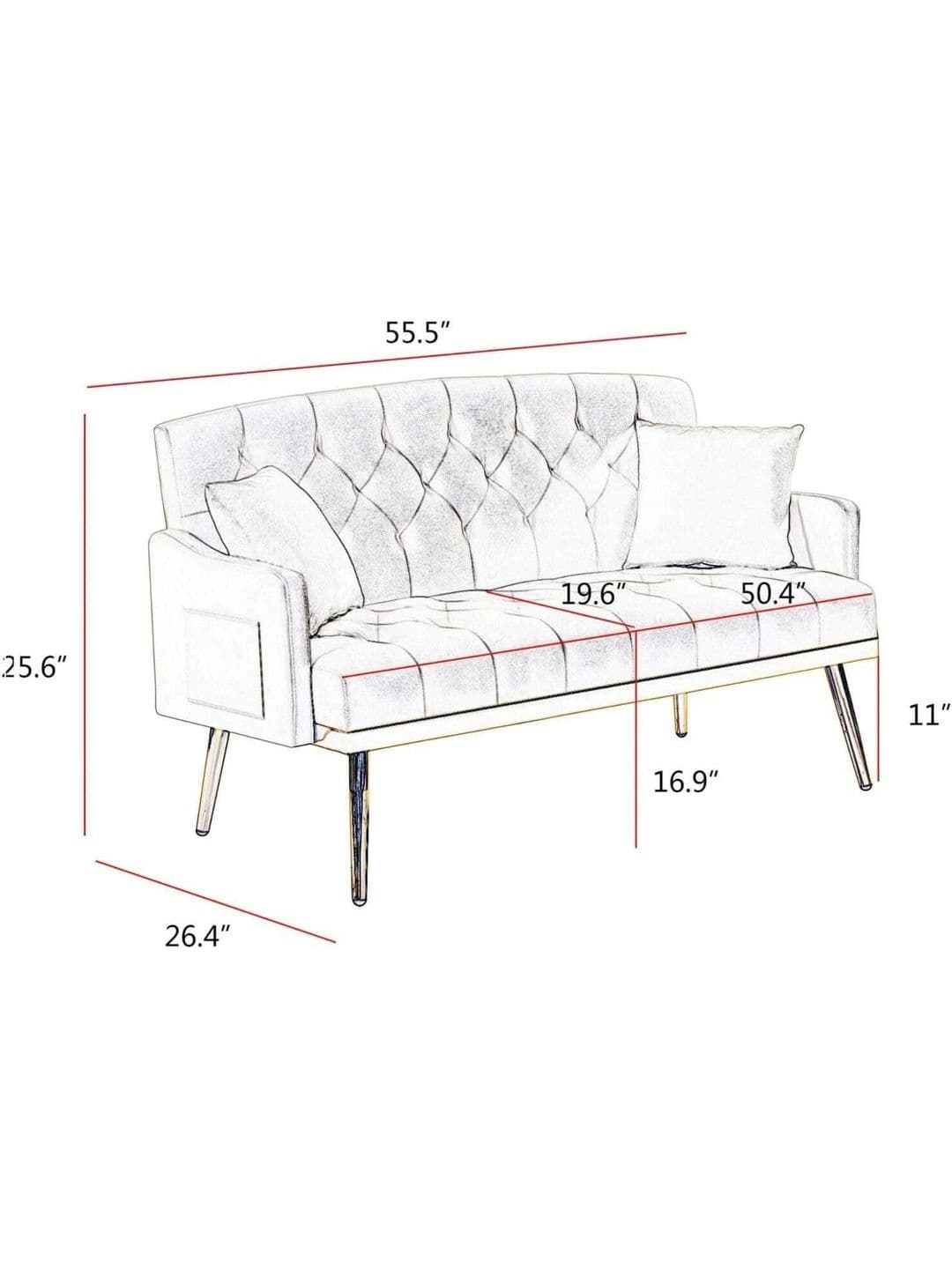 INDIAWOODMART Pink Textured Wooden 2 Seater Sofa thumbnail 2