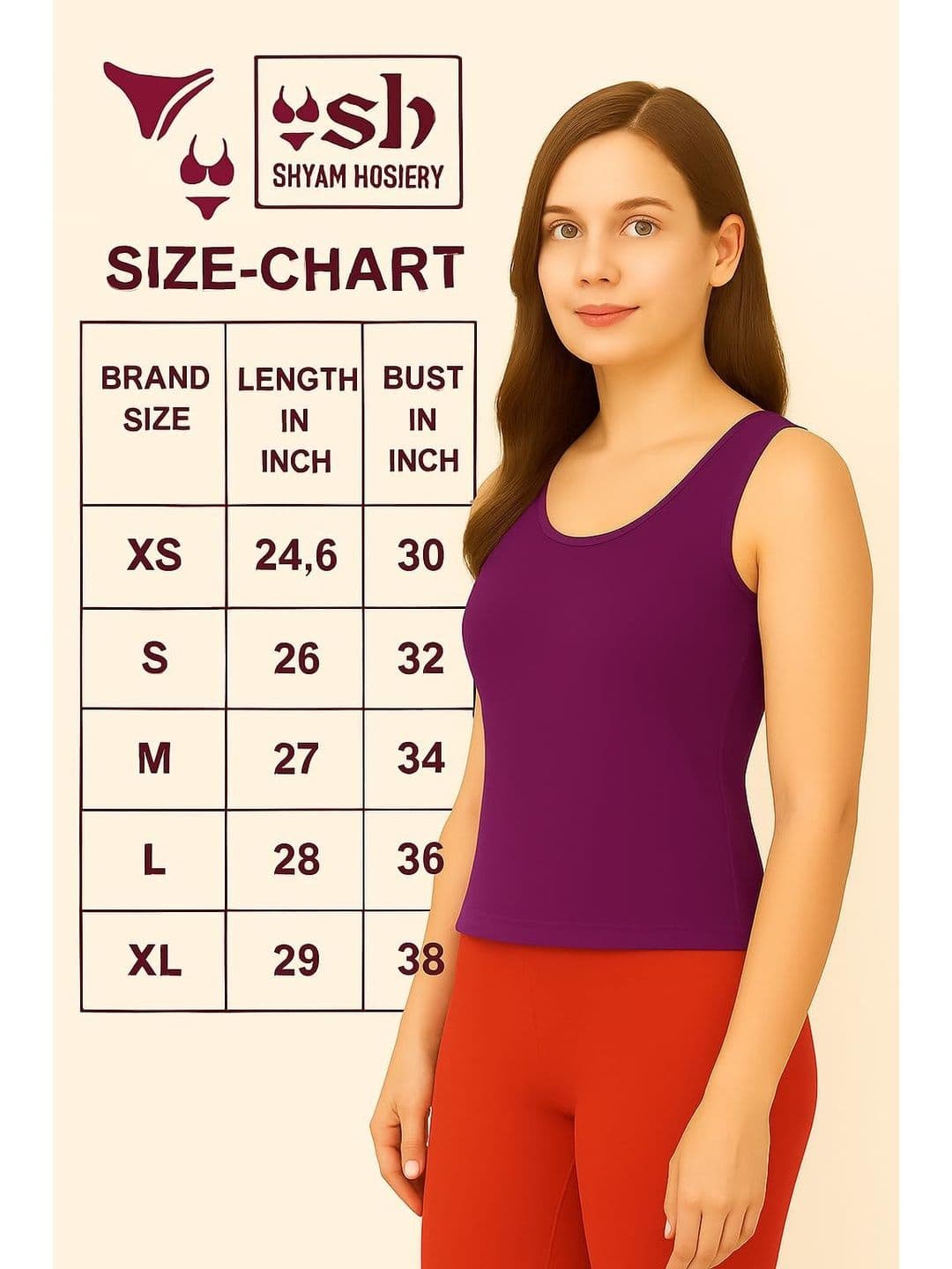 Shyam Hosiery Pack of 2 Cotton Non Padded Camisoles thumbnail 5