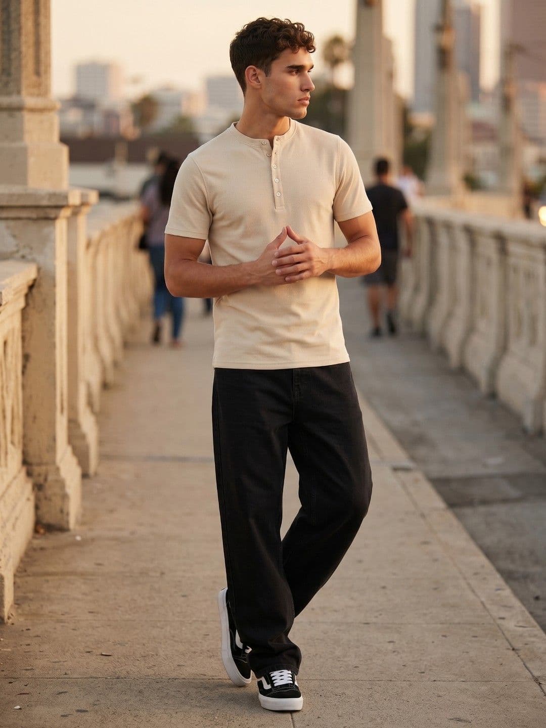 glitchez Men Henley Neck T-shirt thumbnail 4