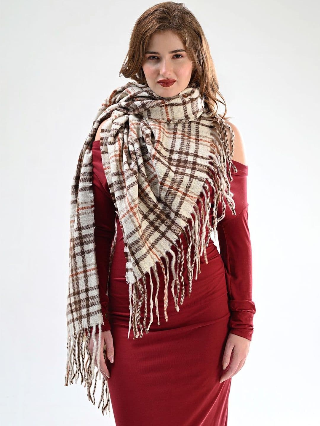 Cazzano Women  Checked Printed Shawl - view 1