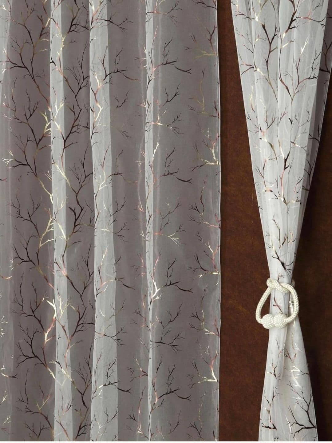 RIDHAAN White Set of 2 Sheer Long Door Curtain thumbnail 5