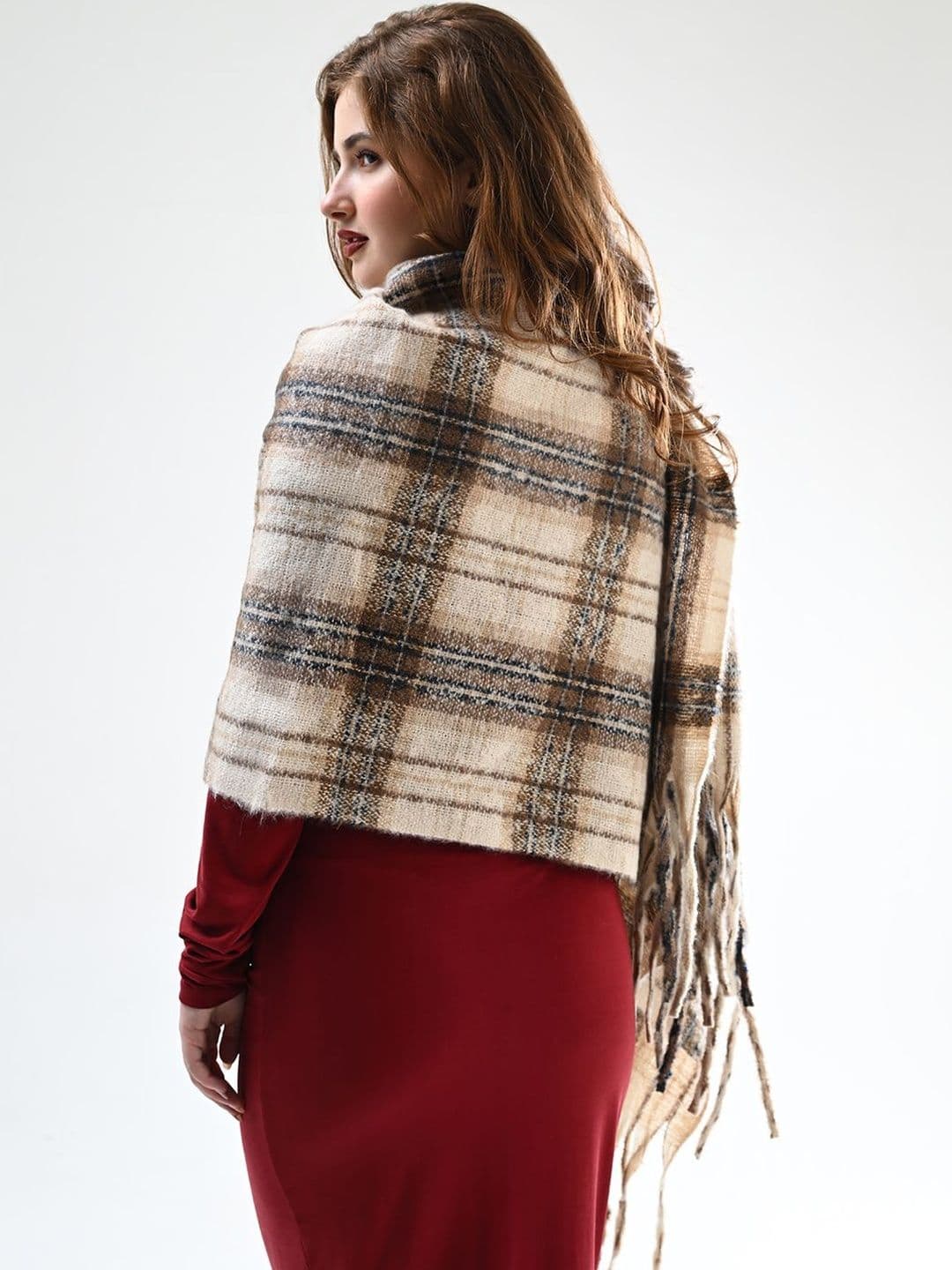 Cazzano Women Striped Embroidered Shawl thumbnail 2