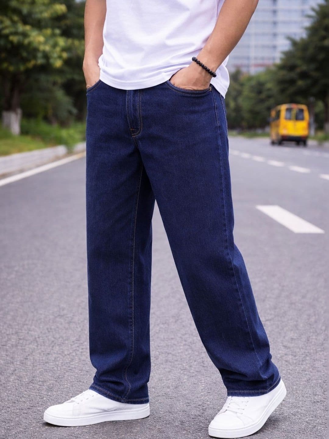 BREXX Men Comfort Straight Fit Mid-Rise Stretchable Jeans - view 1