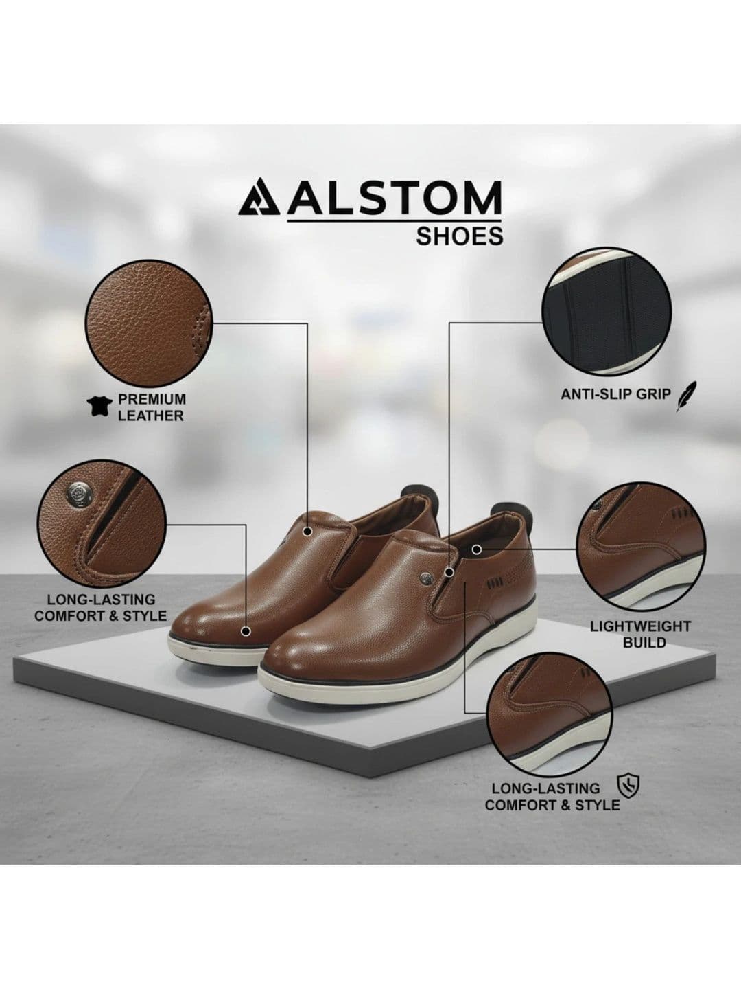 ALSTOM Men Textured PU Sneakers thumbnail 5