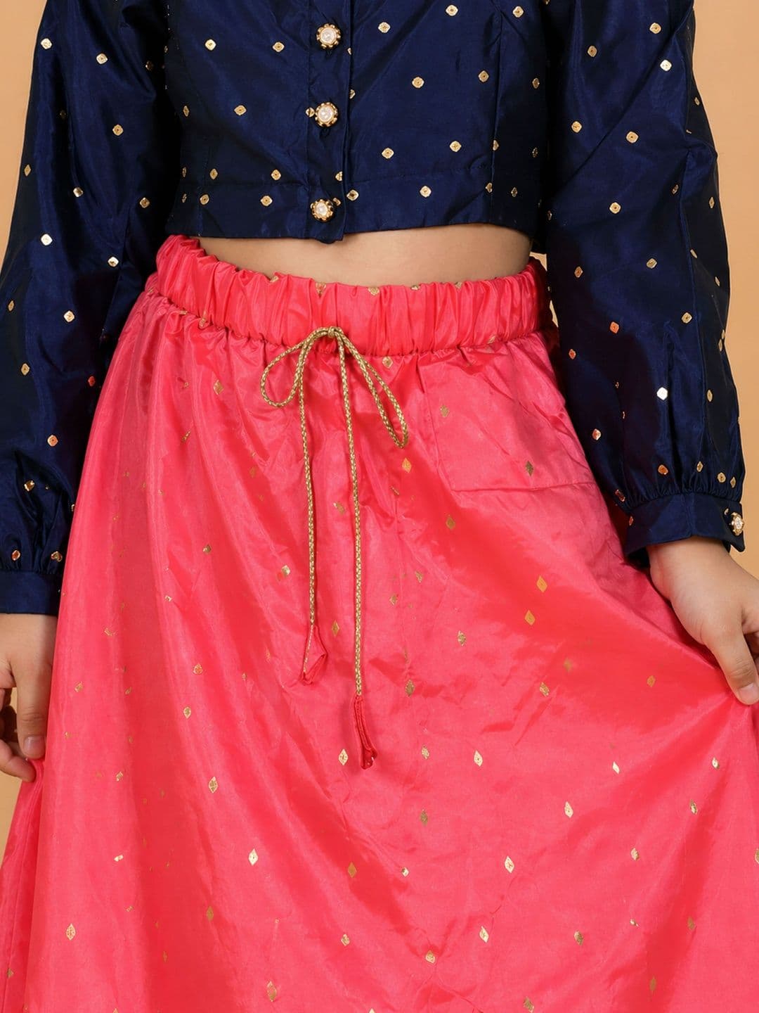 KiddoPanti Girls Embellished Ready to Wear Lehenga & Choli Set thumbnail 2
