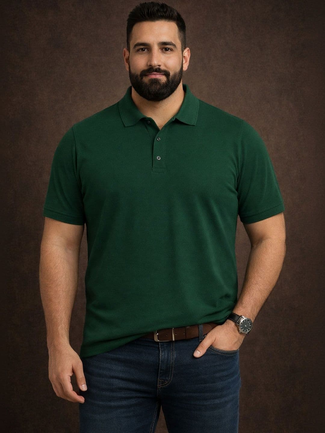 The Roadster Lifestyle Co Polo Collar Oversized Tshirts - view 1