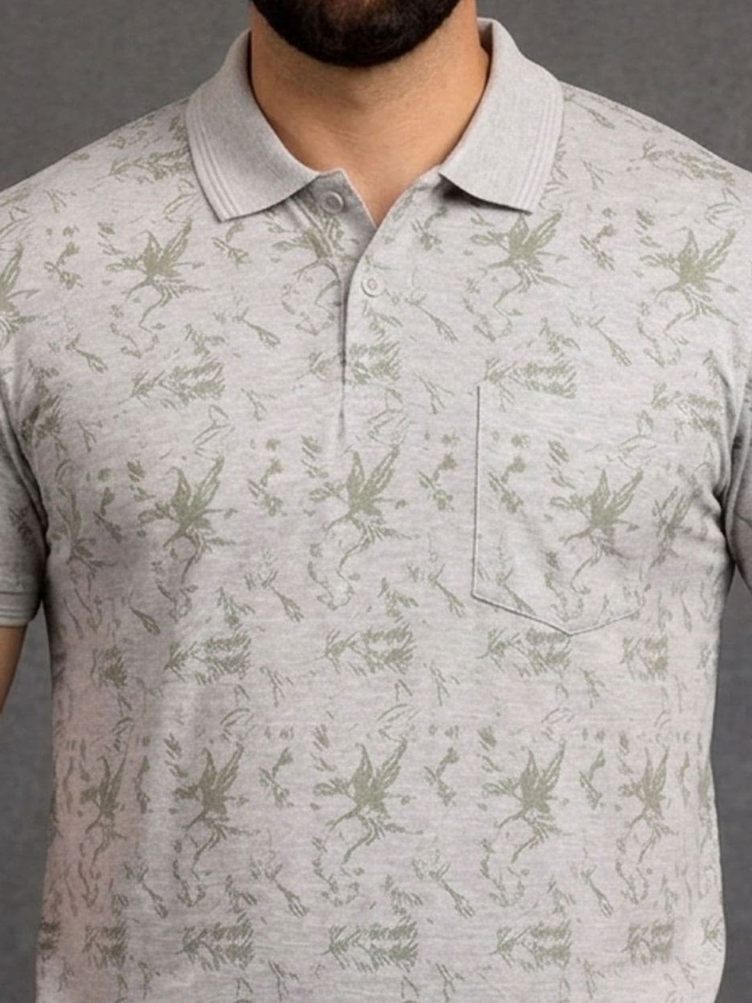 Mast & Harbour Men Printed Polo Collar Pockets T-shirt thumbnail 3