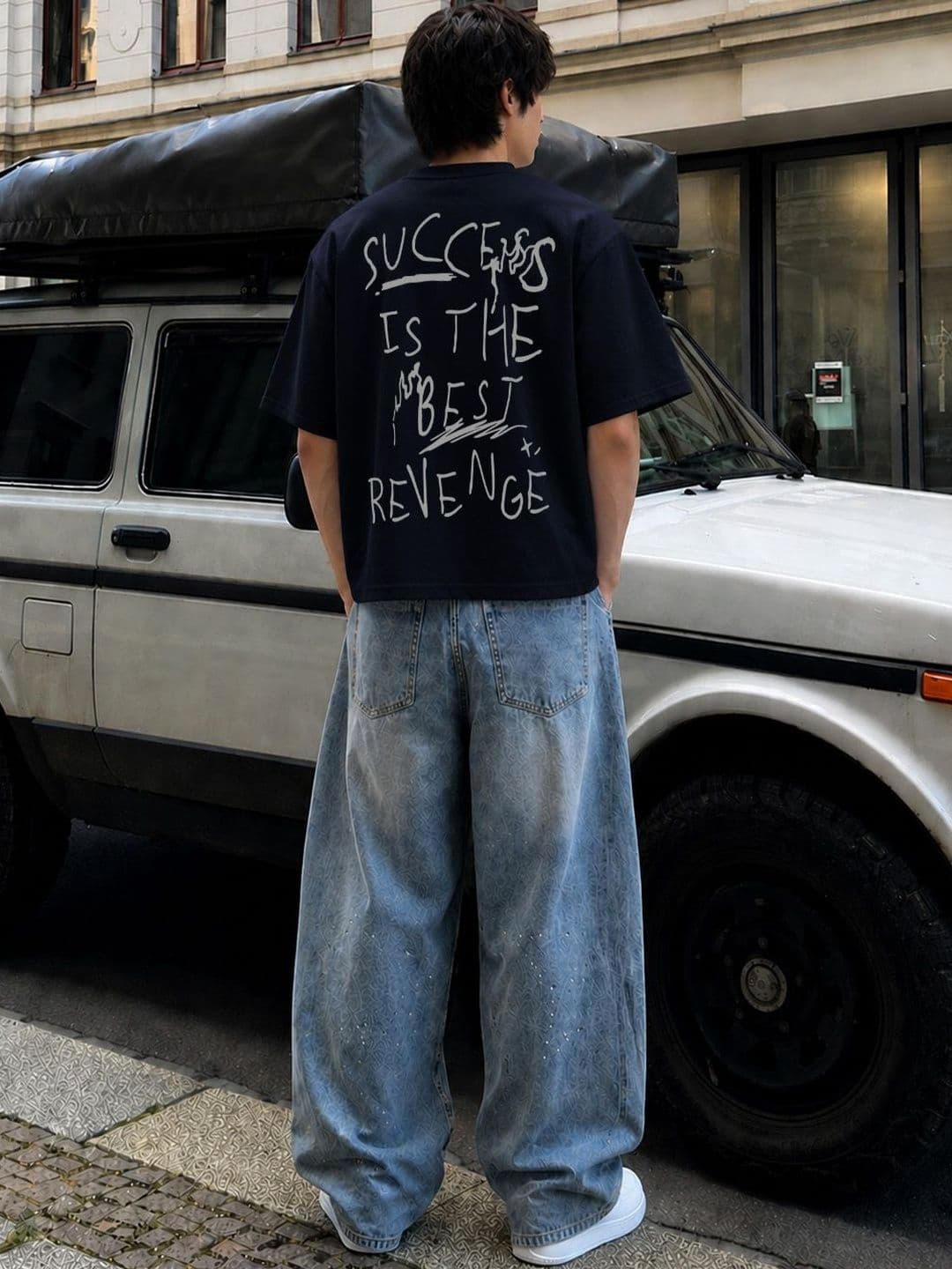 SZN Men Typography Printed Boxy T-shirt thumbnail 4