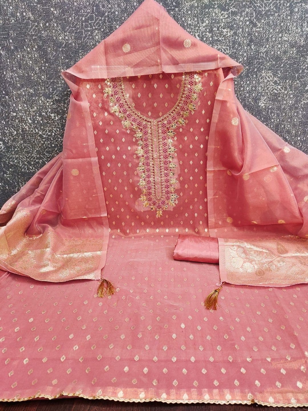 Rangtulika Ethnics Embroidered Unstitched Dress Material thumbnail 2
