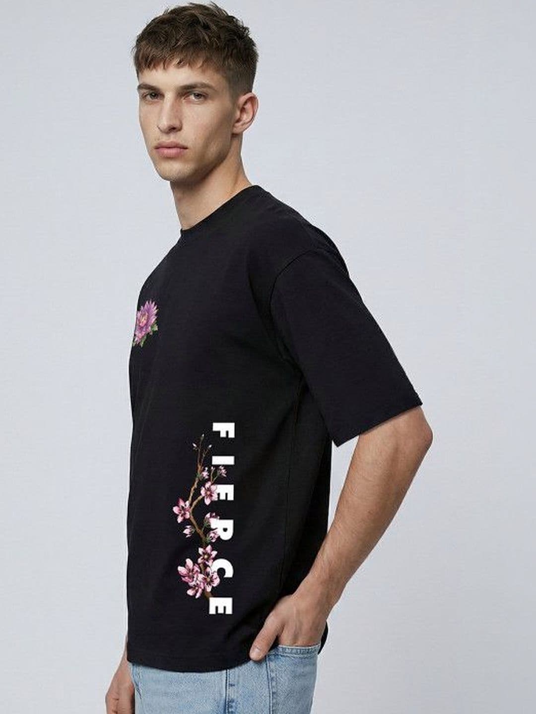 High Star Men Printed Round Neck Oversized T-shirt thumbnail 2