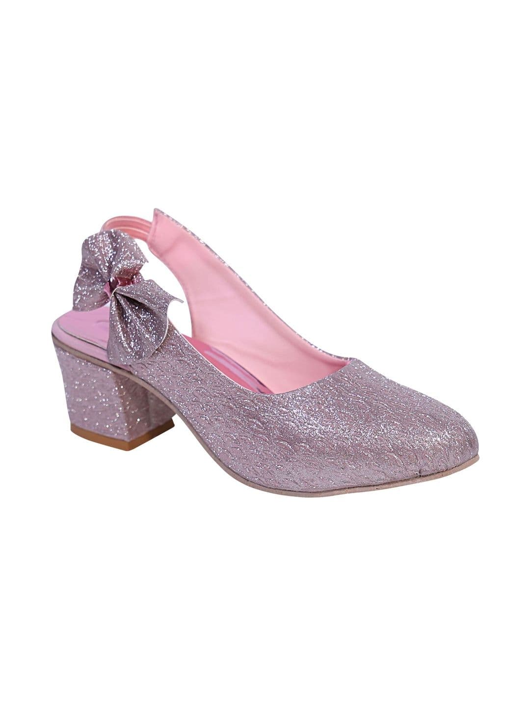 MUKUNDU Girls Textured Glitter Block Heels thumbnail 3