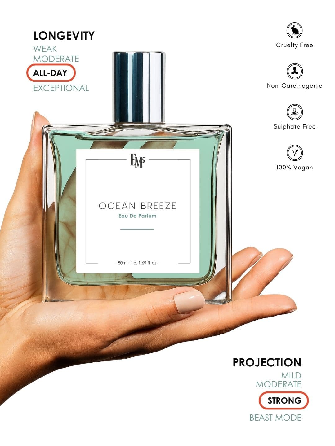 EM5 Ocean Breeze Strong & Long Lasting Eau De Parfum - 50 ml thumbnail 5