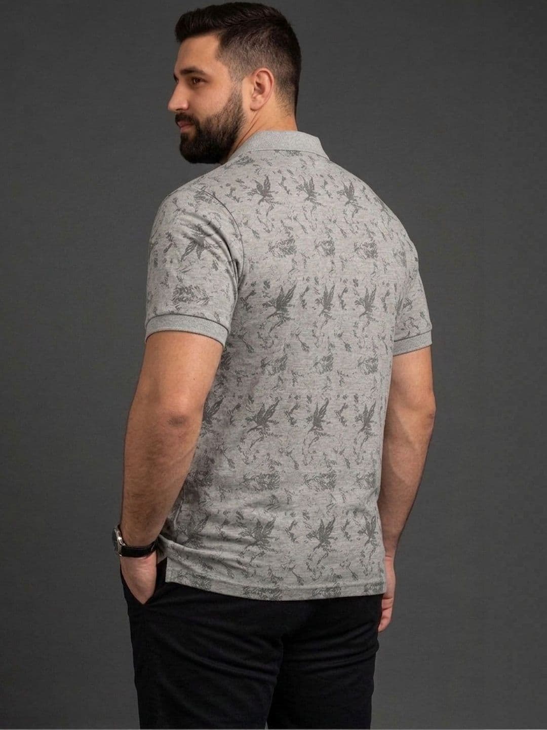 Mast & Harbour Men Printed Polo Collar Pockets T-shirt thumbnail 6