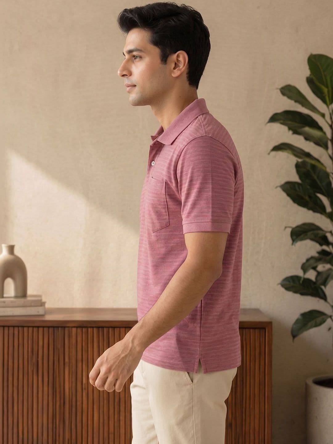Force NXT Men Striped Polo Collar Pockets T-shirt thumbnail 3