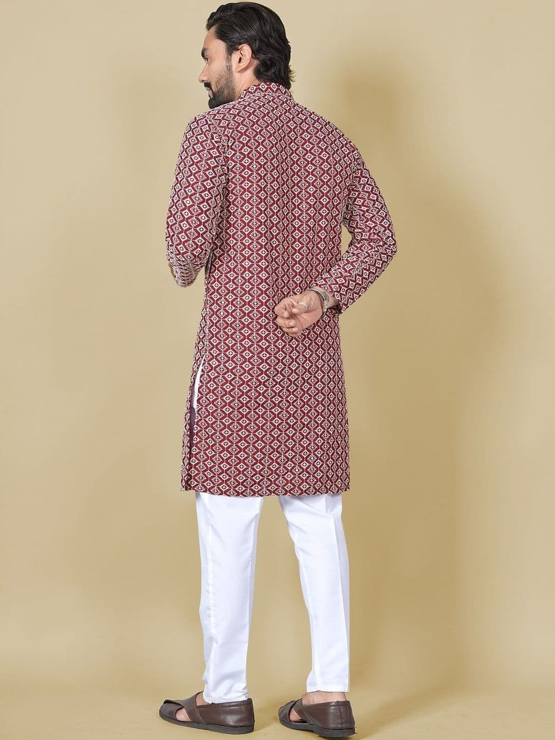 Leipzig Fashion Men Geometric Printed Kurta thumbnail 3