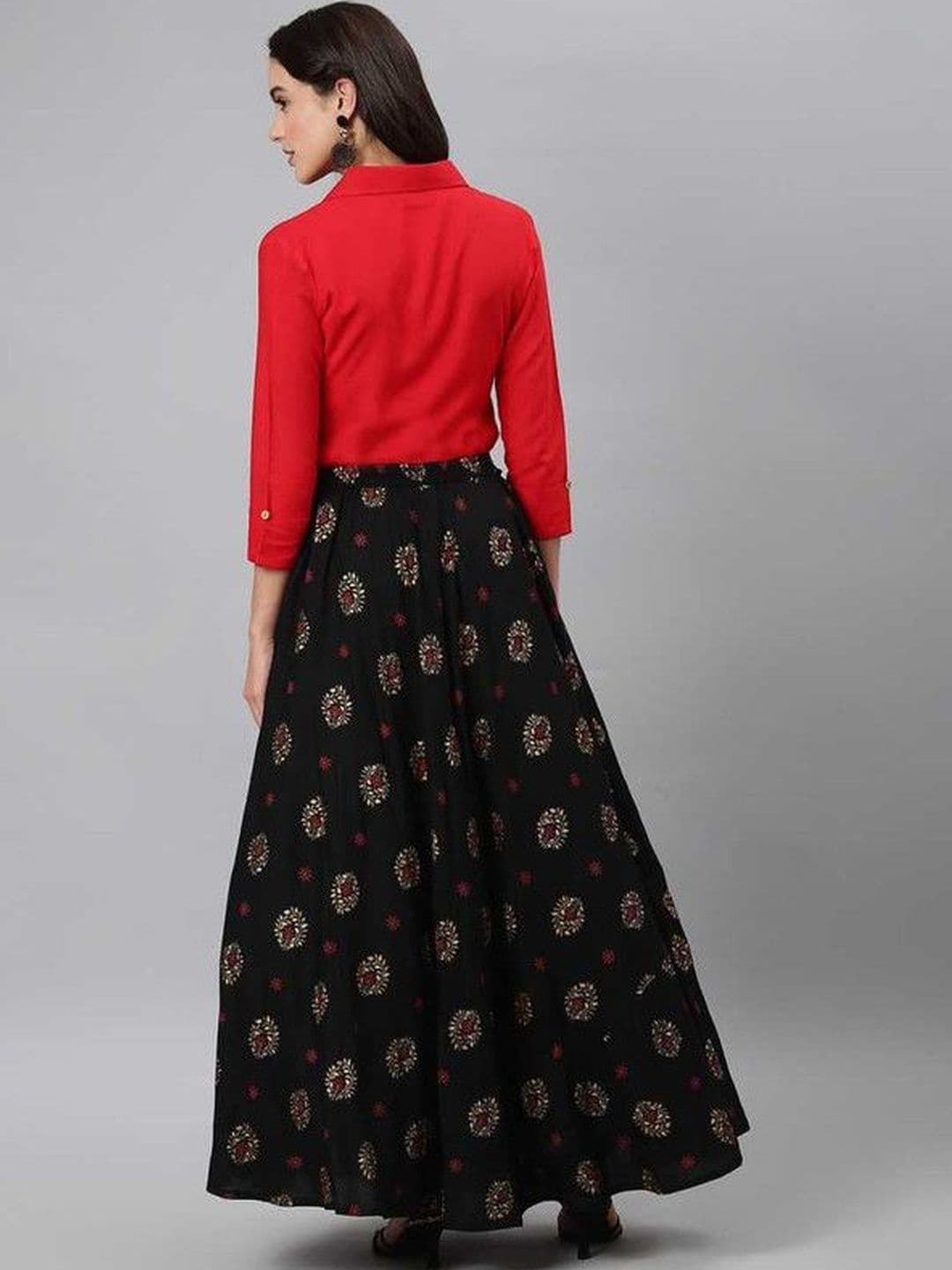 Yashwani Fashion Solid Shirt with Skirt thumbnail 3