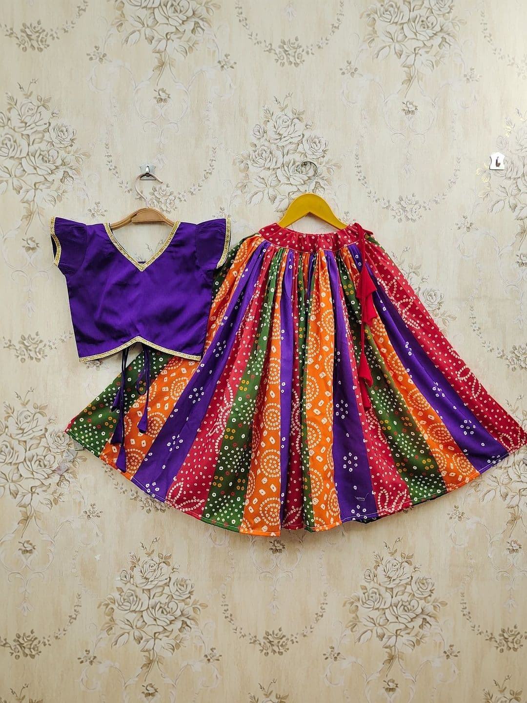 Sangria Girls Printed V-Neck Flared Lehenga Choli thumbnail 2