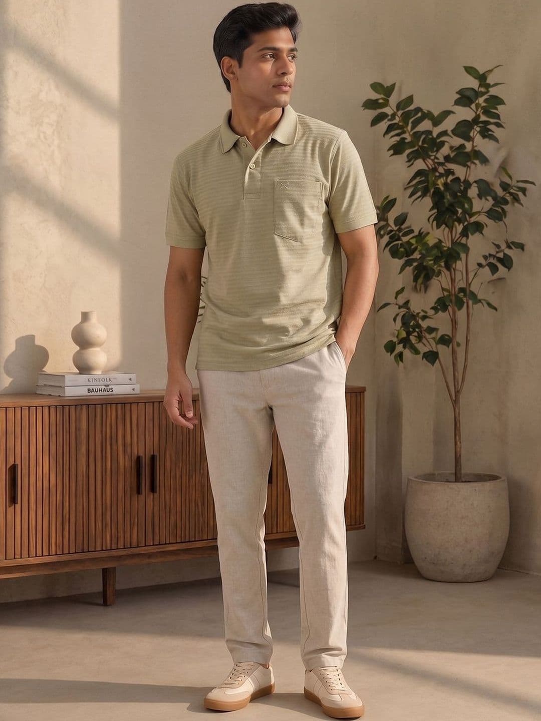 Force NXT Men Striped Polo Collar Pockets T-shirt thumbnail 2