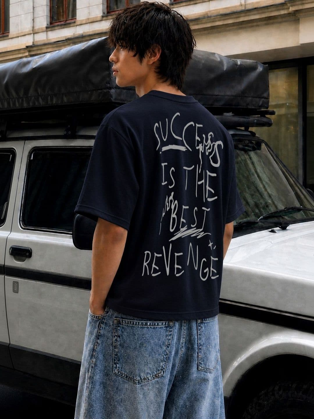 SZN Men Typography Printed Boxy T-shirt thumbnail 2