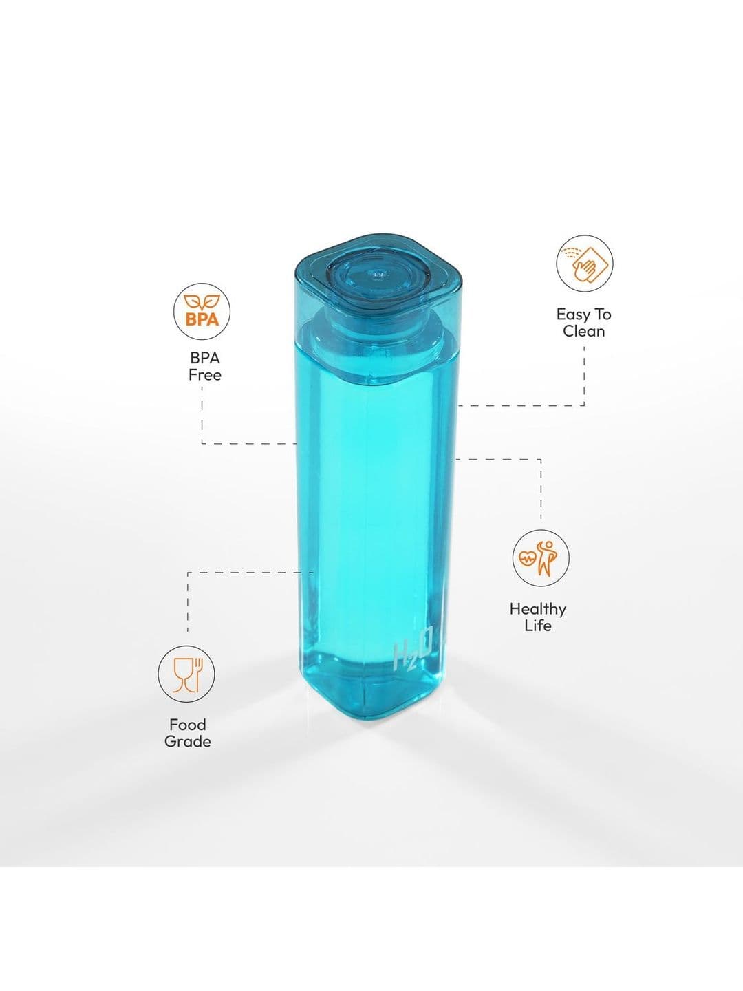 Aura Blue Set of 6 Plastic Other Water Bottle thumbnail 2