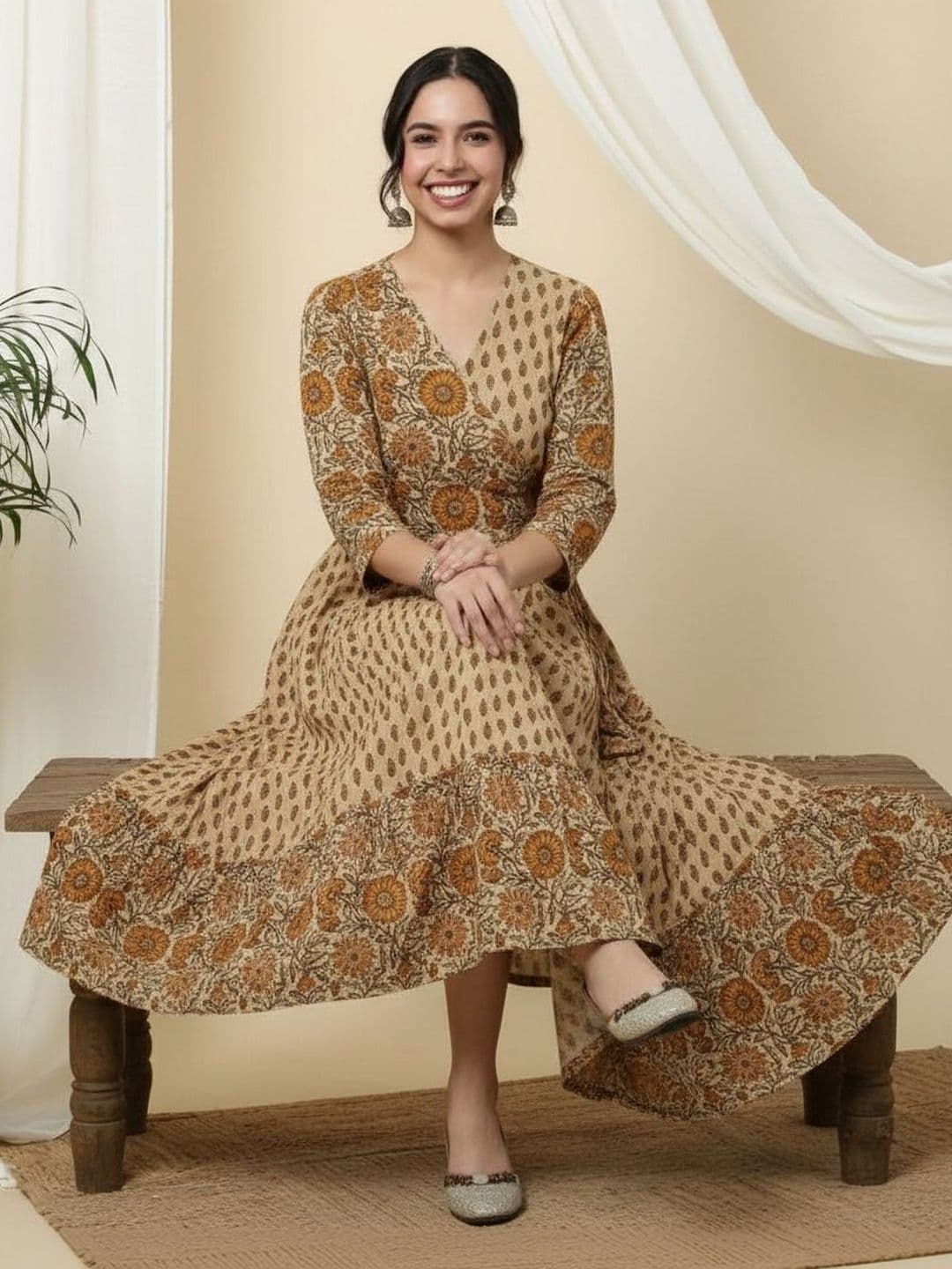 Sa Rasa Women Ethnic Motifs Printed Indie Prints Anarkali Kurta thumbnail 4