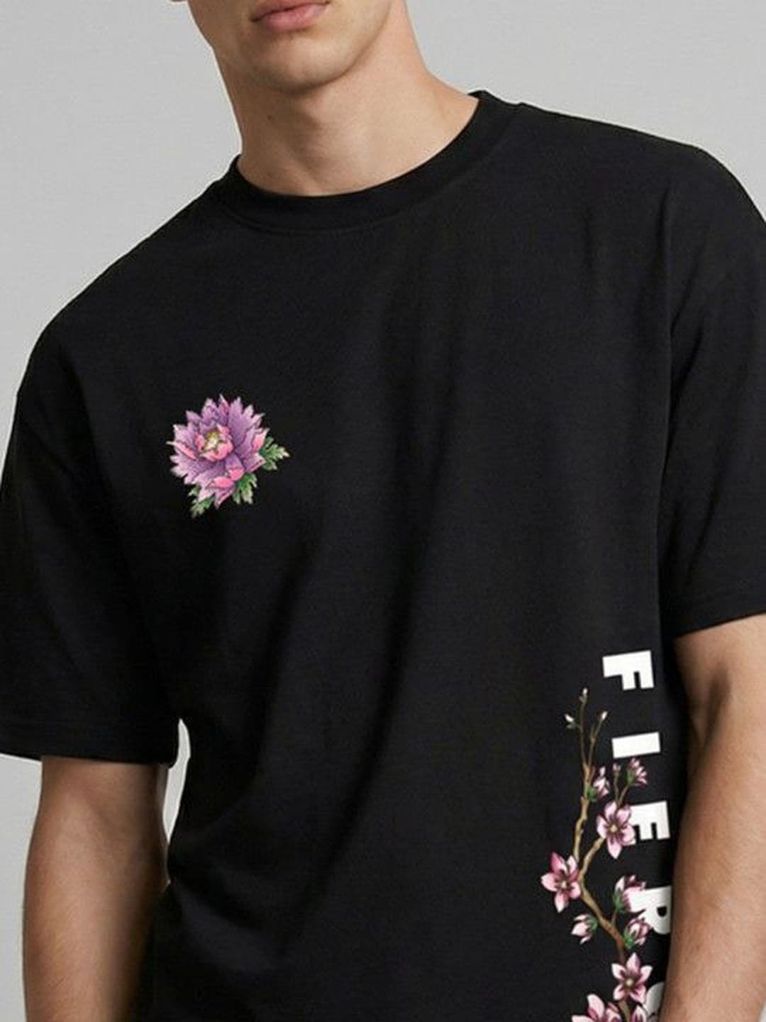 High Star Men Printed Round Neck Oversized T-shirt thumbnail 5