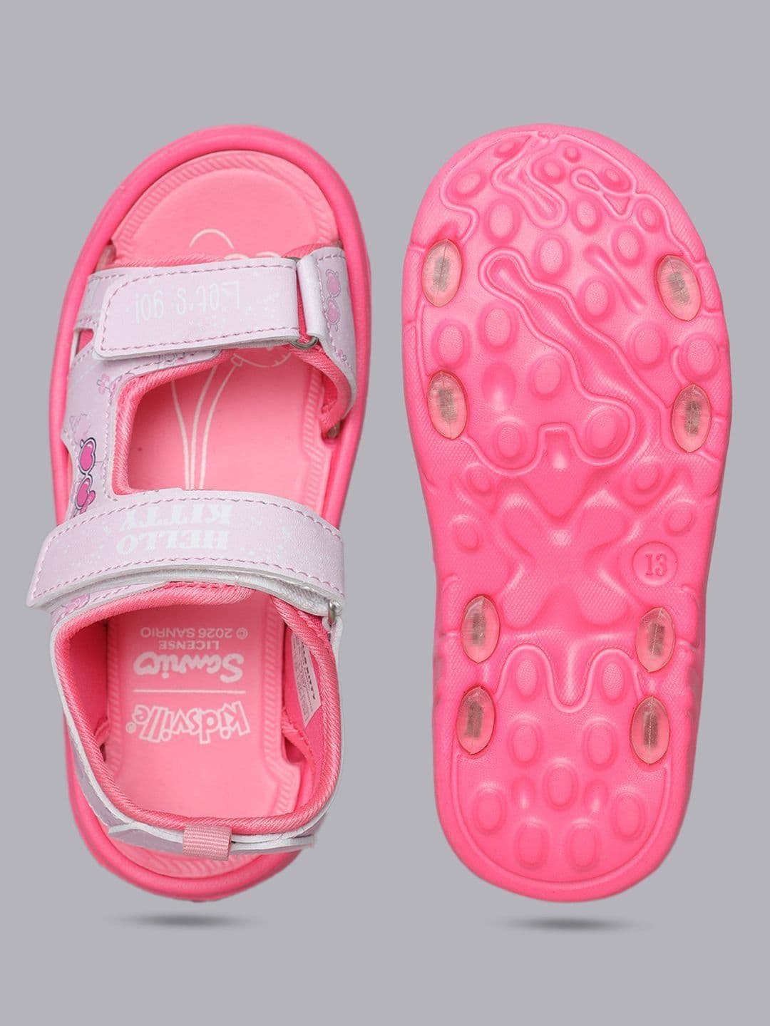 Kids Ville Girls Hello Kitty Printed Velcro Sports Sandals thumbnail 2