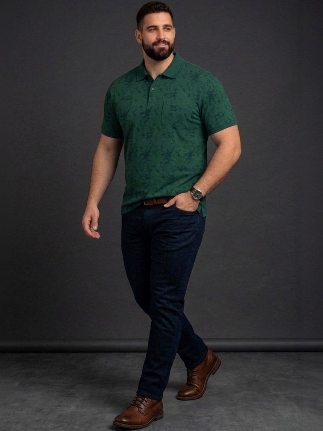 The Roadster Lifestyle Co Printed Polo Collar Tshirts thumbnail 2