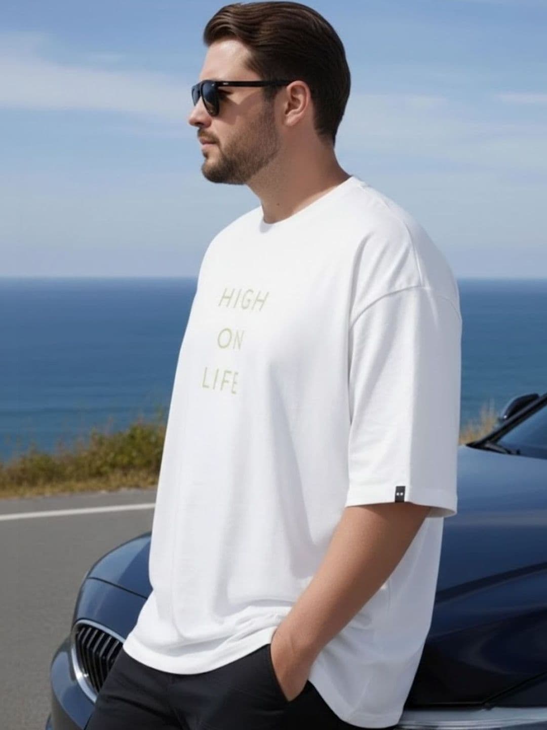 Sztori Men Typography Printed Drop-Shoulder Sleeves T-shirt thumbnail 3