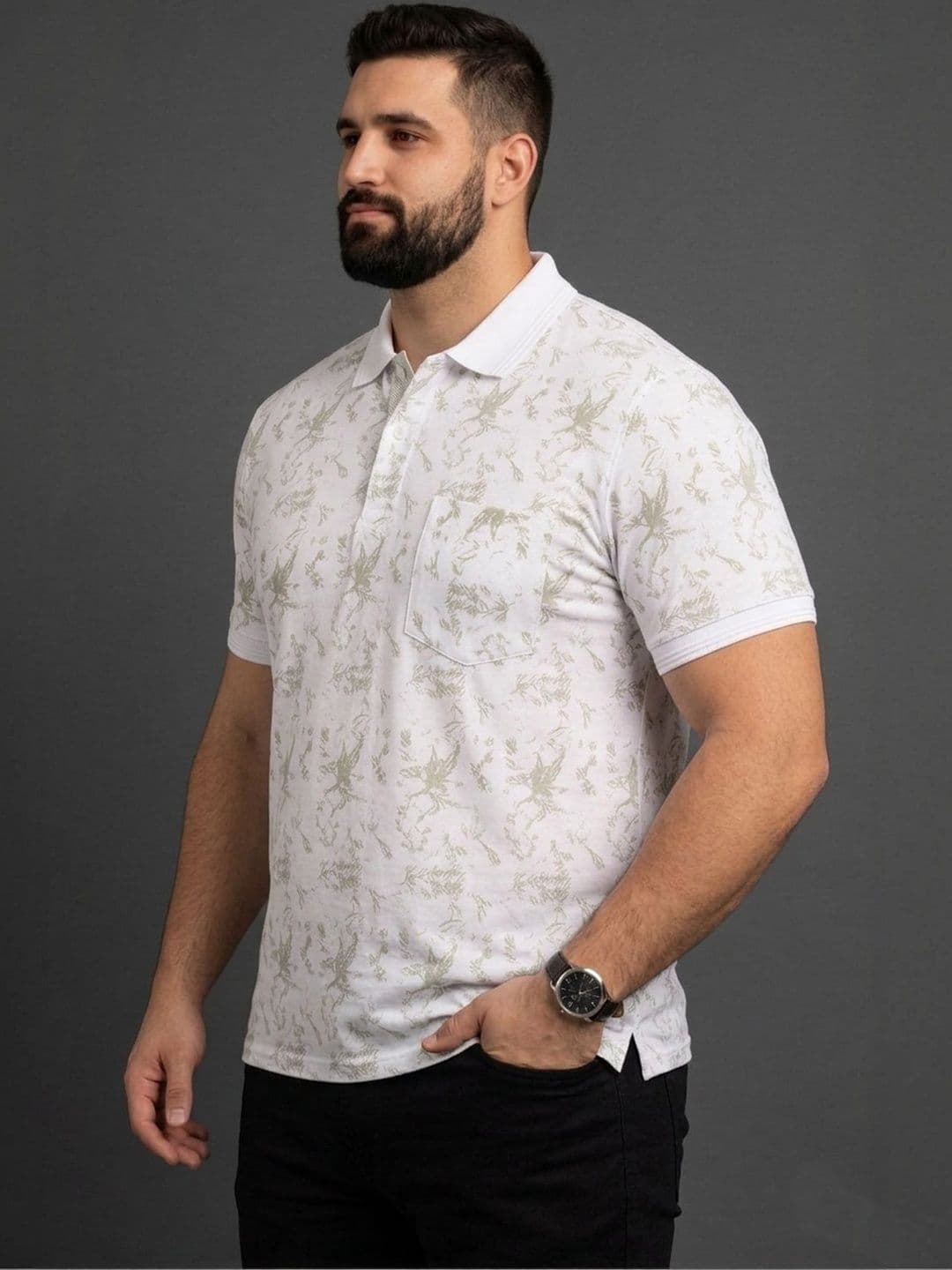The Roadster Lifestyle Co Printed Polo Collar Tshirts thumbnail 6